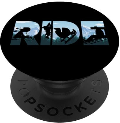 Ride Snow Schlitten Lustiger Schlittenliebhaber Winter Urlaub Schlitten PopSockets mit austauschbarem PopGrip