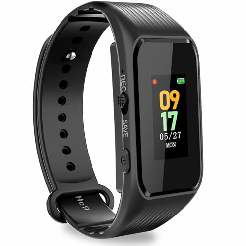 Volorful 54GB Enregistreur Vocal Portable, 1536-32Kbps Enregistrement Clair et Réduction de Bruit DSP, 8H Dictaphone Numérique avec Activation Vocale et Mot de Passe pour Conférences Réunions