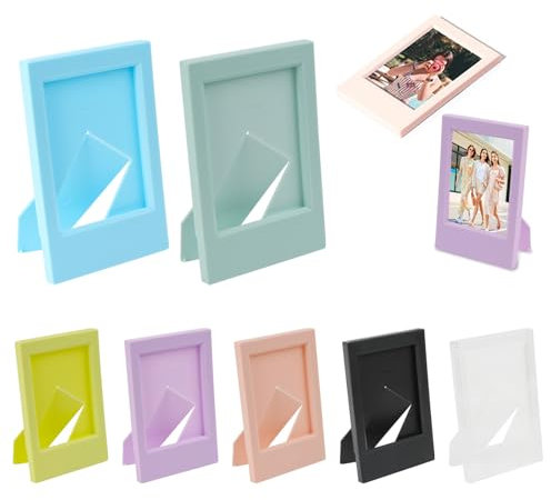 7 Stück Mini Bilderrahmen 9,2x6,1x0,7cm, Bbilderrahmen Instax, Kleine Bilderrahmen 3 Zoll, Mini-Polaroid Bbilderrahmen, Bunte Fotorahmen Set, für 90 Sofortbildfilm, Fujifilm Instax Mini 7 Farben
