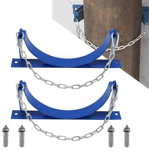 SXTYFBB Étagère de Rangement pour Bouteille de gaz Double avec vis, Support de Bouteille Mural pour Le Stockage d'azote acétylène 40/50 L, Support d'extincteur (2 pièces, 13,8 pouces/35 cm)