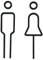Tocone Adhesivo Acrílico Señales Baño Signo Mujer Hombre Placa Puerta WC Señalización Aseos (Negro)