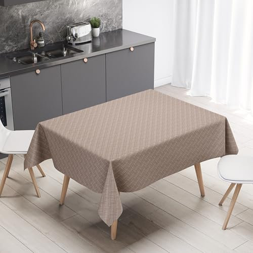 Wachstuch Wachstischdecke Tischdecke Line Wall Beige Rechteckig 120 x 180 cm abwischbar