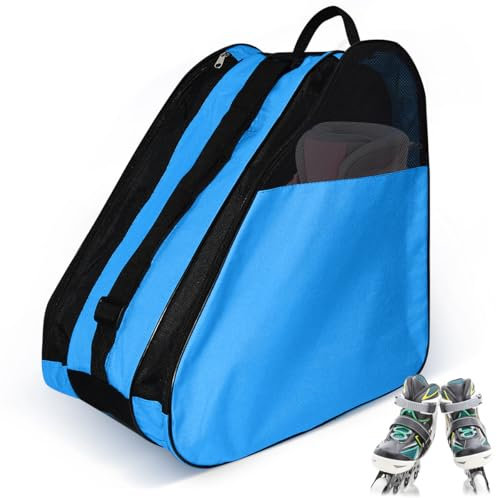 VGECEE Inliner Rollschuhe Tasche Damen Ice Roller Skating Bag Schlittschuhe Tasche Skischuhtasche Skatertasche Schlittschuhtasche Erwachsene Eishockey Bag für Herren Damen (blau)