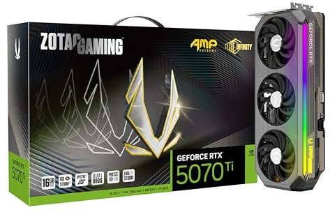 ZOTAC Gaming GeForce RTX 5070 Ti AMP Extreme Infinity DLSS 4, 16 Go GDDR7 256 bits 28 Gbps, PCIe 5.0 Carte graphique de jeu, IceStorm 3.0, Spectra 2.0 ARGB Lighting