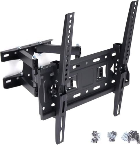 Avoid Support Mural TV Orientable et Inclinable pour Téléviseur 26-70 Pouces, Support TV Mural Mouvement Complet avec Double Bras, Support Écran Capable de Tenir 30 kg
