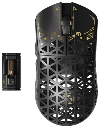 MAMBASNAKE M5 Ultra Carbon Fiber Mouse da Gioco Wireless 8000Hz con Fino a 42000 DPI, Sensore PAW3950MAX, 39g Ultraleggero, Chip Nordic 52840, Wireless/BT/Cablato a 2,4GHz, per PC/Xbox/PS/Mac - Nero
