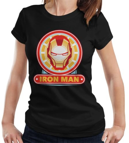 All+Every Marvel Iron Man Classic Suit Mask Logo Women's T-Shirt Black