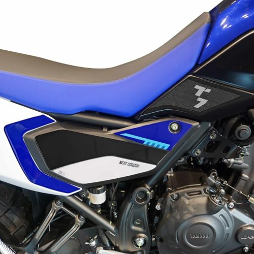 LABELBIKE Pegatinas 3D Moto Depósito Compatible con Yamaha | Tenere 700 2025, protección lateral resina, antiarañazos, decorativa, azul