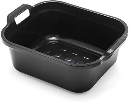 Aurora -10L Rectangular Washing Up Bowl with Handles – Durable, Scratch-Resistant Plastic Sink Basin – Easy to Clean – Ideal for Kitchen, Dishwashing & Utility Use – White (Black)