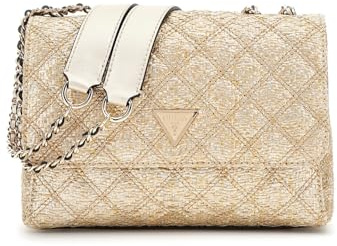GUESS Giully II Two Compound Convertible Flap Bag Gold