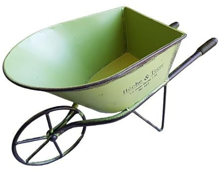 SueaLe Iron Unicycle Wheelbarrow Vintage Small Planter Flower Pots Cart Home Garden Decors For Backyard Patios Plant Display Iron Art Wheelbarrow