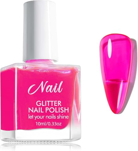 Pink Jelly Nail Polish - Fluorescent Neon Varnish