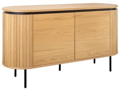 Sideboard ATELIER - 120cm - schwarz natur - Eiche Metall mit Stauraum | Stauraummöbel, praktischer Stauraum, höhenverstellbare Füße, hohe Belastbarkeit, stabile Konstruktion