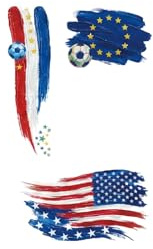 Fußball Temporäre Tattoos Kinder, Wasserfarben Fake Tattoos Sticker Cartoon-Fußball-Serie Tattoosticker 2026 Fußball-Weltmeisterschaft Dekoration & Geschenke für Fußballfan Partys