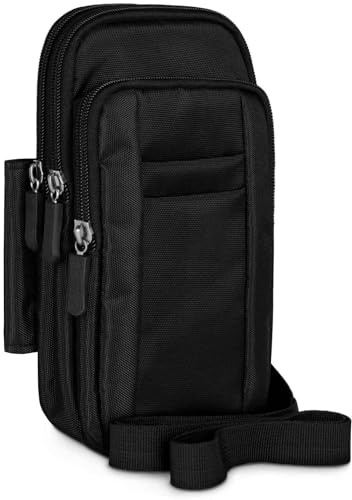 moex Dex Case für Poco X8 Pro Max Handytasche zum Umhängen für Herren mit Schultergurt, Gürtelclip und Karabiner robuste Outdoor Handy Gürteltasche wasserabweisend, Schwarz