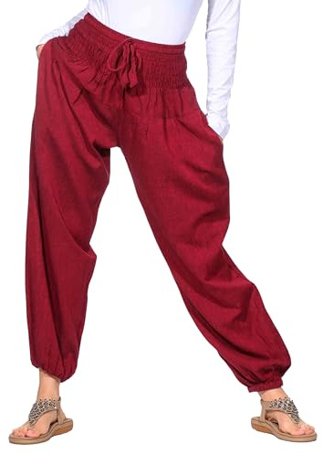 Kunst und Magie Damen Pluderhose Haremshose Sommerhose Hippie Goa Wellness Yoga