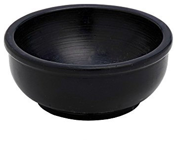 NKlaus Räucherschale schwarz Rauchgefäß 8cm Durchmesser Deko Specksteinschale Weihrauchbehälter aus Speckstein 7515