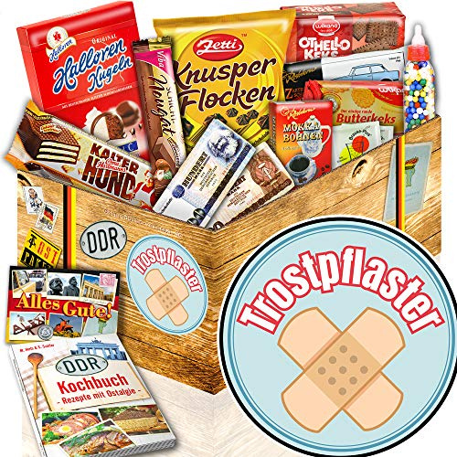 Trostpflaster + DDR Korb Süßigkeiten + Geschenkkorb Trost