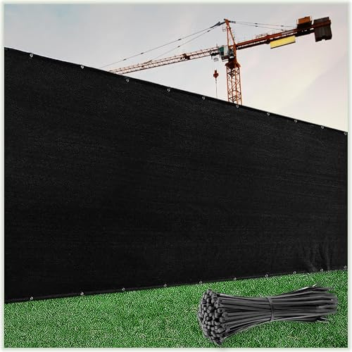 Colour Tree 6' x 50' Black Fence Privacy Screen, 90% Blockage Windscreen
