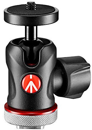 Manfrotto 492LCD Kugelkopf Micro (mit Blitzschuh für Monitor, LED, Mikrofon, Action-Kamera und Zubehör (MH492LCD; Traglast: 4 kg, Gewicht: 170g, 1/4 Zoll Gewinde und Blitzschuh an der Unterseite))