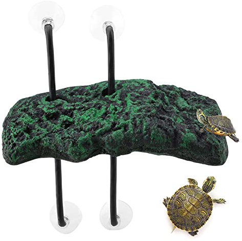 Turtle Dock Schildkröte Schwimmende Plattform Turtle Aal Plattform Automatische Floating Turtle Pier Terrapin Dock Aquarium Zubehör Terrarium Tank Ornament mit Saugnapf (L)