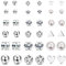 Milacolato 18 Pairs Edelstahl Ohrringe Ohrstecker Set für Damen Mädchen Round Clear CZ Stud
