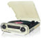 Giradischi Designer Auto d'epoca 2 altoparlanti stereo da 3W integrati lettore lp con radio FM, funzione Bluetooth, USB, AUX | 3 velocità (33, 45, 78) Lauson 01TT15 (Crema)