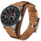 Leotop Compatible avec Samsung Galaxy Watch 46mm/Gear S3 Frontier/Galaxy watch 3 45mm/ Classic Bracelet, Cuir Veritable Remplacement Bande 22mm Strap avec Boucle en Acier Inoxydable (Brun)