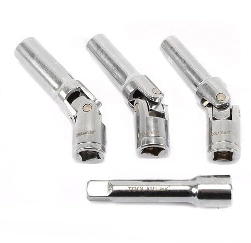 Douilles articulées TOOLATELIER pour bougies de préchauffage - carré : 3/8 - 8/10 / 12 mm