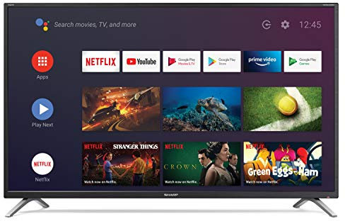 Sharp 1T-C32BI2KE2AB 32-inch Android TV with Freeview HD, Google Assistant, Google Chromecast, 3 x HDMI, 3 x USB and Bluetooth Black