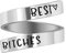 LucBuy Edelstahl Keep Eng Gravierte Inspirierende Geschenke Verstellbare Ringe Schmuck für Männer Frauen Teenager (Best Bitches - Silber)
