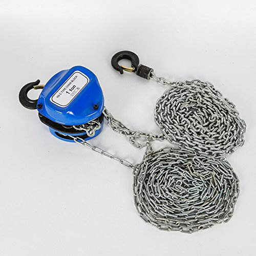 Flaschenzug Kettenzug, 1T Seilzug Riemenscheiben Kettenblock Hebelzug 4m Hubhöhe Drehbar Flaschenzug Hebel Stahlkabel Anhebt Hebelzug Kette Schwerlastkette mit Ketten