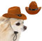 AWOCAN Cowboyhut für Hunde, Cosplay, Welpen, Hund, Katze, Urlaubskostüm, Party-Dekoration braun Small