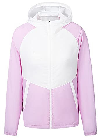 Kühlende Outdoor-Jacke für den Sommer, für hohe Temperaturen, weiß/violett, XL