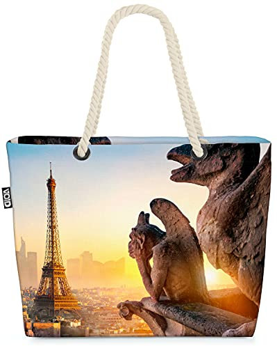 VOID Wasserspeier Paris Strandtasche Shopper 58x38x16cm 23L XXL Einkaufstasche Tasche Reisetasche Beach Bag