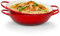 KooK Stir Fry Bowl, Wok Dish, Classic Thai, Ceramic Mini Wok, Stoneware Serving Bowls, For Soups and Pastas, Oven, Dishwasher and Microwave Safe, Cherry Red, 40 oz, Set of 2