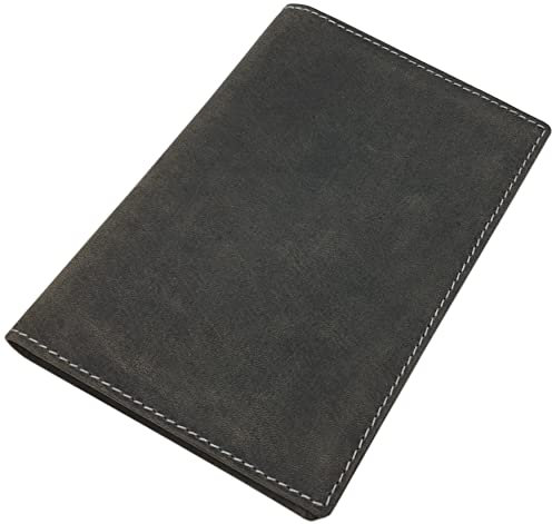 myledershop Cartellina porta badge in pelle di bufalo per libretto di auto, carte di identità gravi, patente d'arma, licenza di caccia, ecc., Senza motivo/grigio vintage, taglia unica, Classico