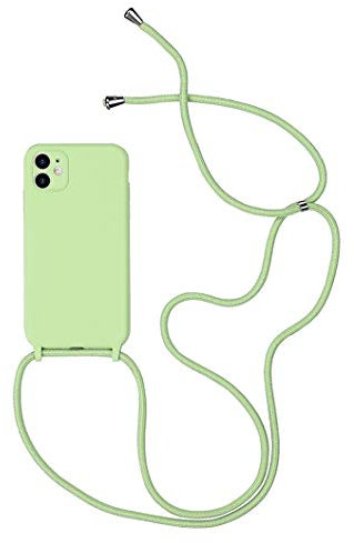 Jacyren Coque de protection pour iPhone 12 Mini - En nylon - Avec cordon de serrage - Pour iPhone 12 Mini - Vert matcha