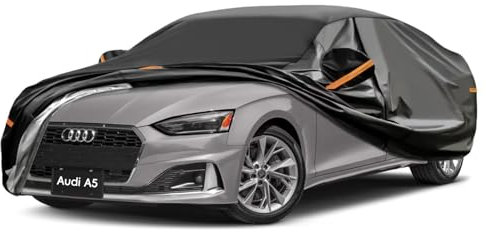 GUNHYI 7 Couches Housse de Voiture Exterieur Respirante et Étanche pour l'hiver, Bâche Voiture Protection Anti-UV Contre la Neige, la Poussière, la Pluie, Universelle pour Berline (470-490 cm) 3XL