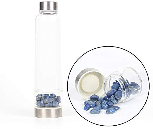 Hydrogen Water Bottle Crystal Infused S Gemwater Infused Glass Bottle Elixir Infused With Crystal Energy Wiederverwendbare Edelstein-Kristallsteine-Flasche
