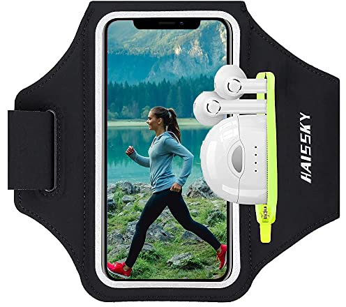 Brassard Telephone Sport Universel Porte Telephone Course a Pied avec Pochette D'écouteurs Brassard Running Jogging pour iPhone 15 14 13 12 Pro Max Samsung Galaxy S22 Huawei Xiaomi jusqu'à 6,9
