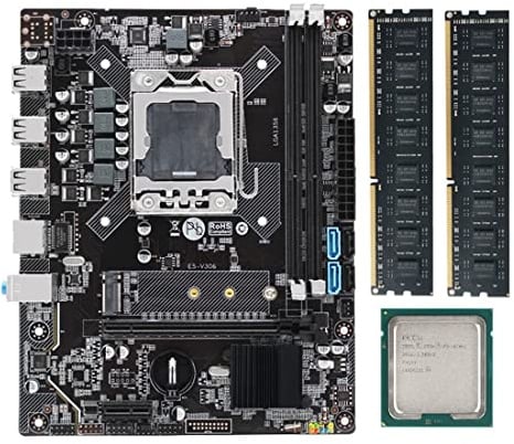 Glakyur X79 Motherboard Set Kit LGA 1356 with Xeon E5 2420 V2 CPU 8GB(2X4GB) DDR3 Ecc Reg Ram Nvme M.2 -Atx E5-V304