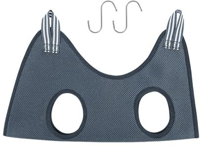 PIKETU Cat dog sling harness, soft restraint bag pet nail clip bag, dog grooming hammock, with metal heavy duty s-hooks, for small medium dog grooming nail cutting,grey,S