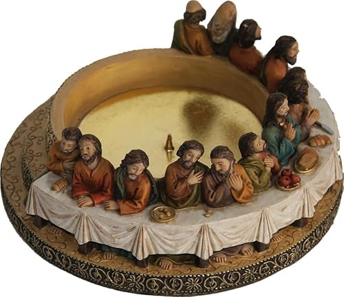 FADEDA Abendmahl Kerzenhalter/Höhe: 6cm/handbemalt/detailgetreue Krippen Figuren - Weihnachten Tisch Dekoration Krippe Zubehör