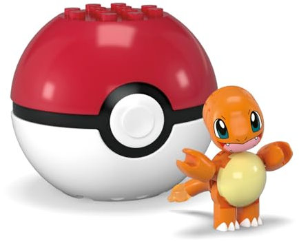 Mega Pokémon-Bauspielzeug, Pokémon, immergrüner Charmander-Ball, für Kinder ab 6 Jahren