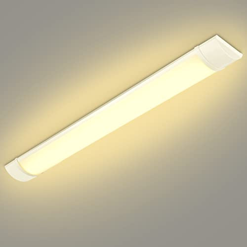 Bellanny 40W LED Batten Light, 4ft 120cm 4800LM 3200K Warm White LED Tube Light, Low Profile Wall or Ceiling Surface Mounted Fitting for Ceiling of Home, Office, Workshop & Garage Lighting