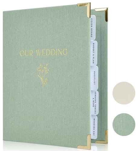 Beautiful Wedding Planner Book And Organizer - A Unique Linen Binder For the Bride Perfect To Plan Your Big Day - An Exceptional Engagement Gift For Newly Engaged Couples, Future Brides, And Grooms