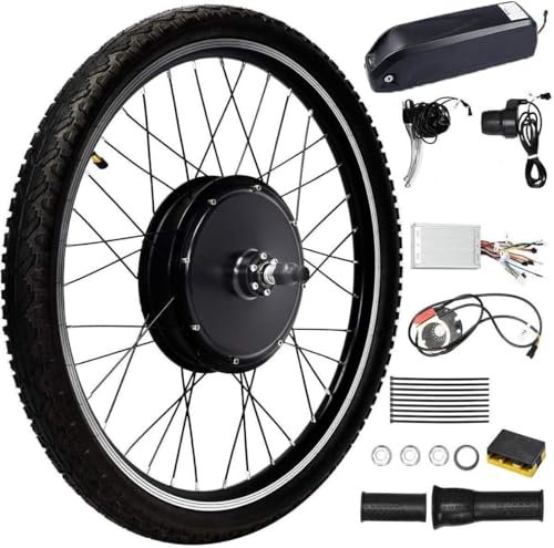 frides 48V 1500W Electric Bike Conversion Kit - 26 Rear Wheel Motor With Battery 34mile/h (55km/h) Legal Top Speed Dual Mode Controller