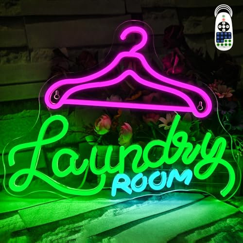 VYXIN Laundry Room Neon Schild, Neon Sign Neonlicht Wanddekoration,Neonlicht,Schlafzimmer-Wanddekoration,Geeignet für Männerhöhle, Bar,Spielzimmer,Dekoration,Geburtstagsparty