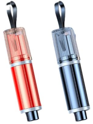 2 Piezas Trituradora de Cristal, 2 en 1 Rompe Cristales y Cinturones, Portátil Martillo de Emergencia Coche Martillo de Seguridad, Rompecristales Herramienta de Escape de Emergencia (Negro y Rojo)